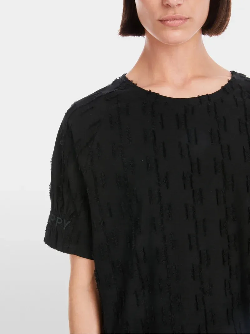 Marc Cain Black T Shirt In Textured Design