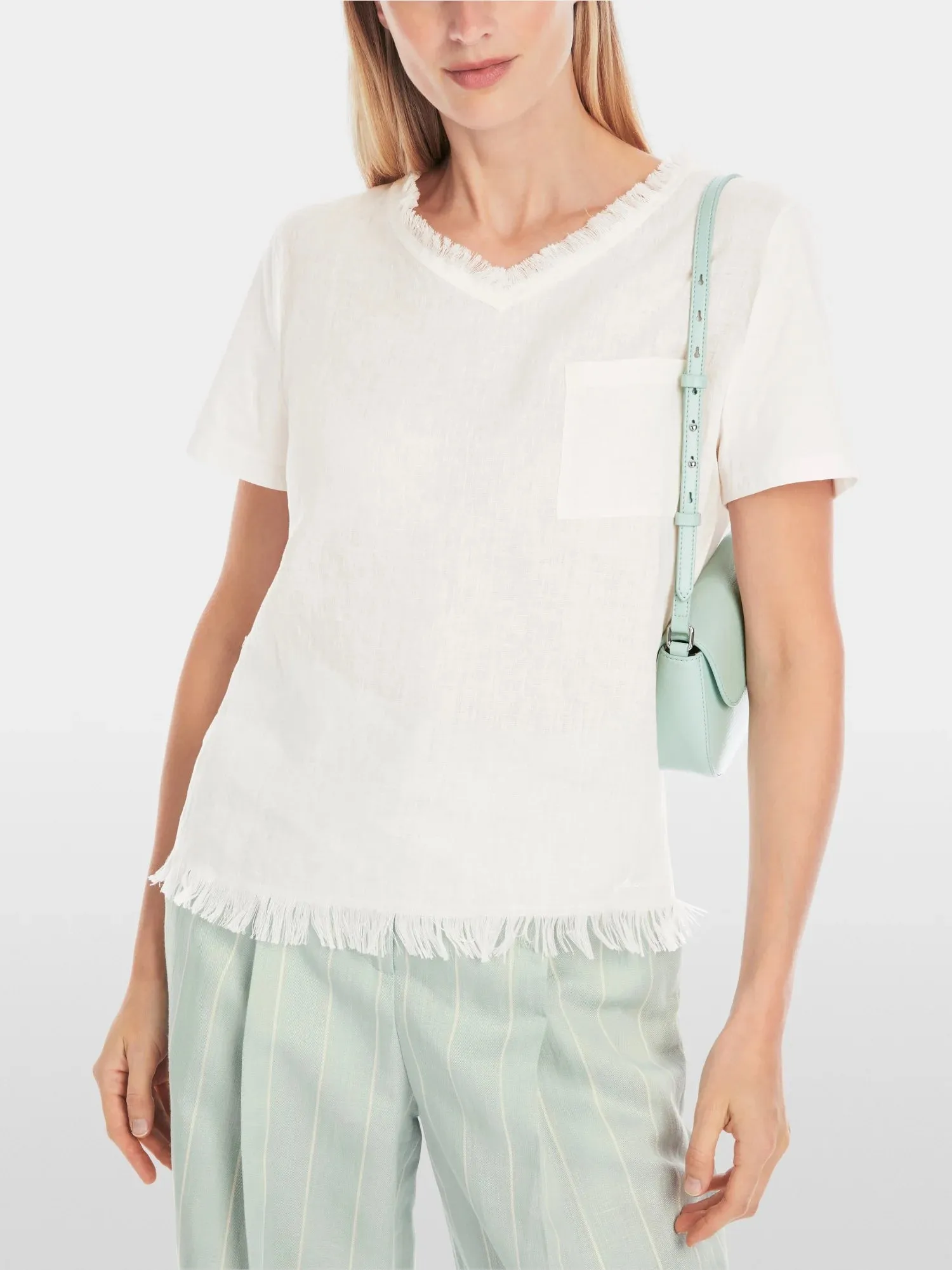 Marc Cain White Airy T-shirt with linen