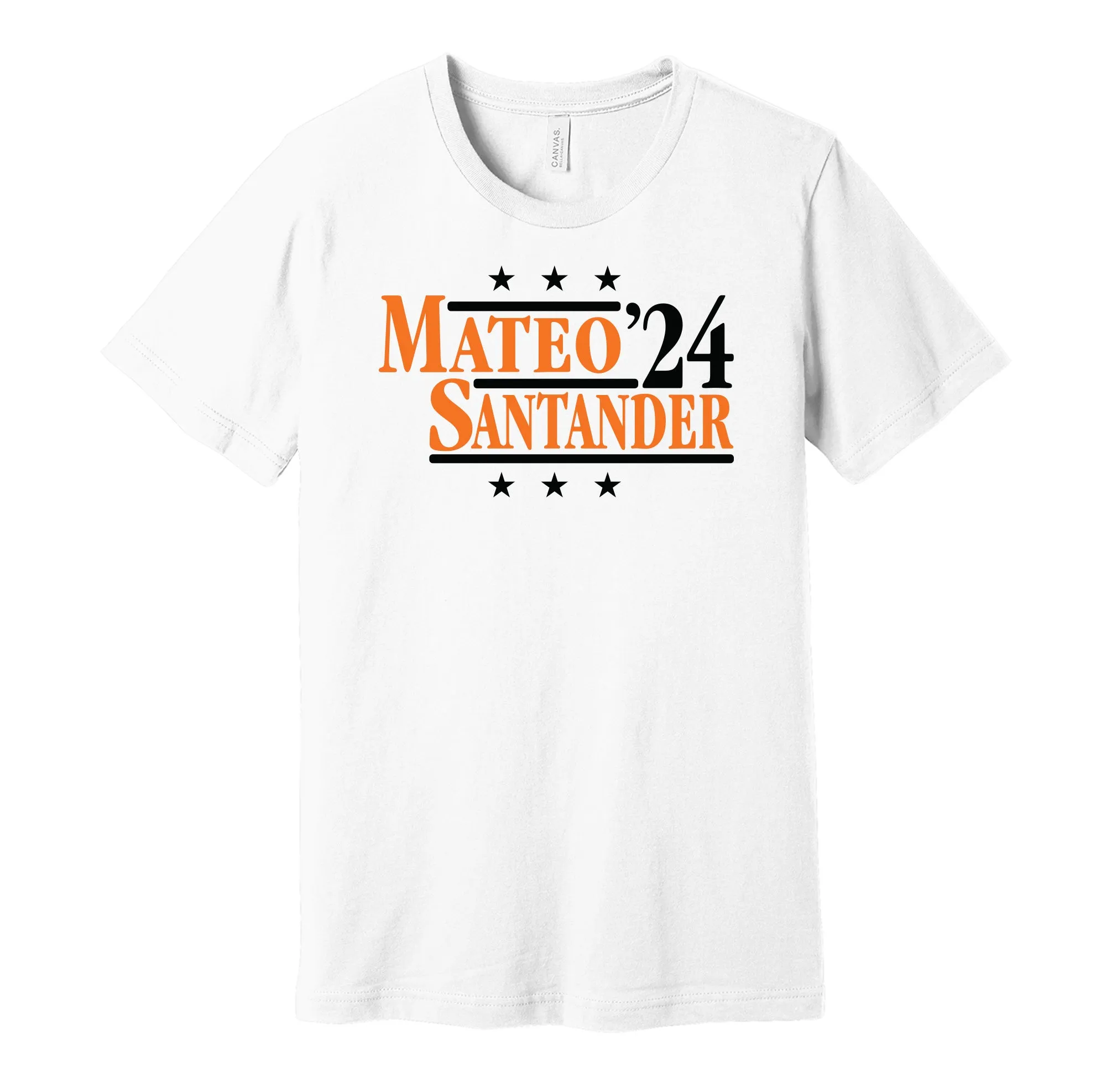 Mateo & Santander '24 - Baltimore Baseball Political Campaign Parody T-Shirt - Hyper Than Hype Shirts