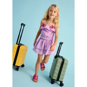 Mayoral Girls Frill Printed Skirt 3904 Mauve