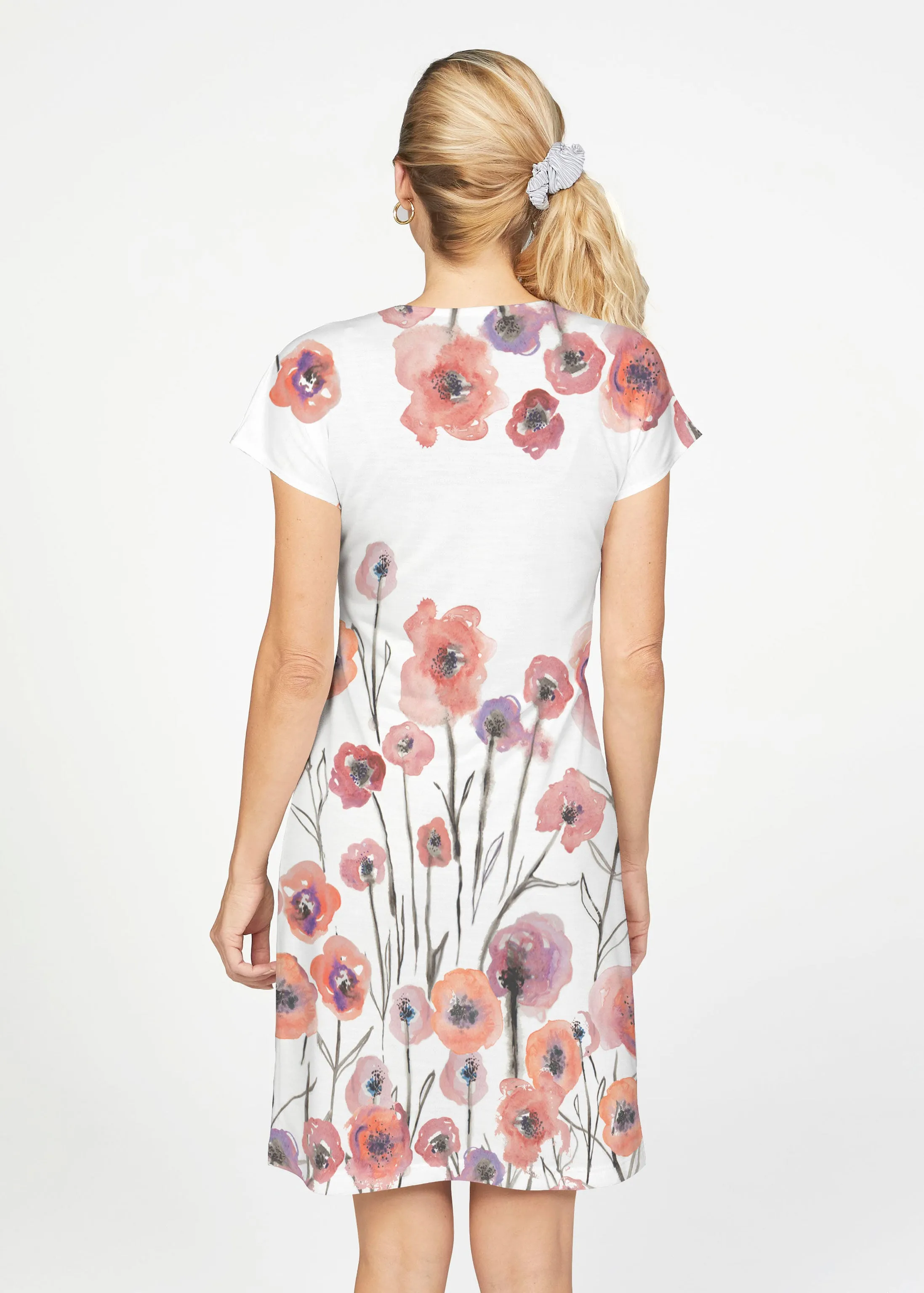 Meadow (7848) ~ French Terry Short Sleeve Crew Dress