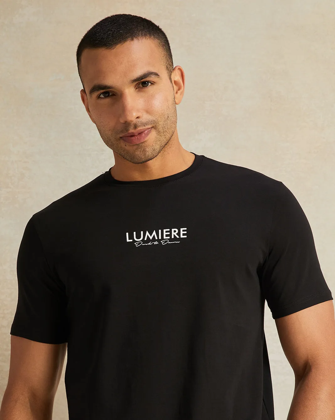 Men Printed Black Cotton Printed Short Sleeve T-Shirt