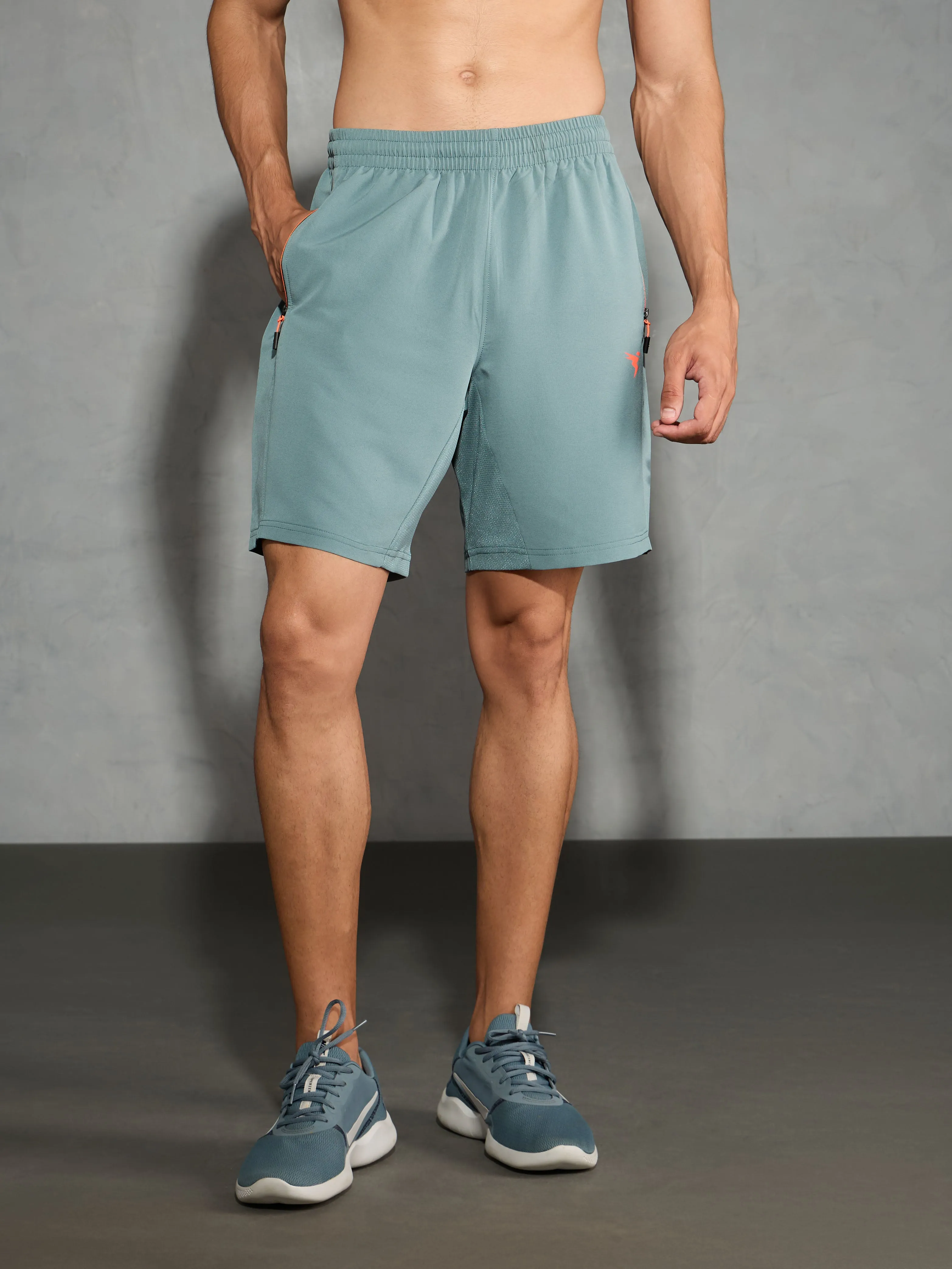 Men Solid Slim Fit Shorts with TECHNOLITE