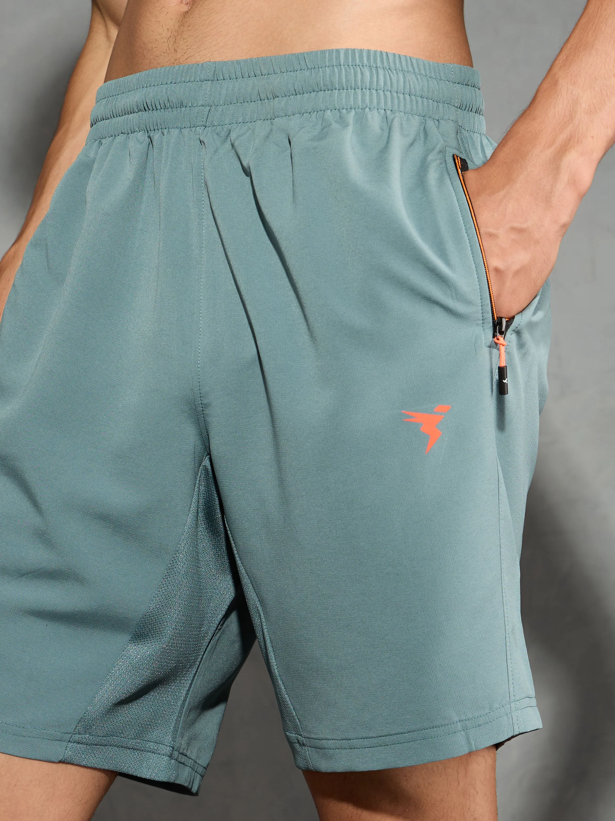 Men Solid Slim Fit Shorts with TECHNOLITE