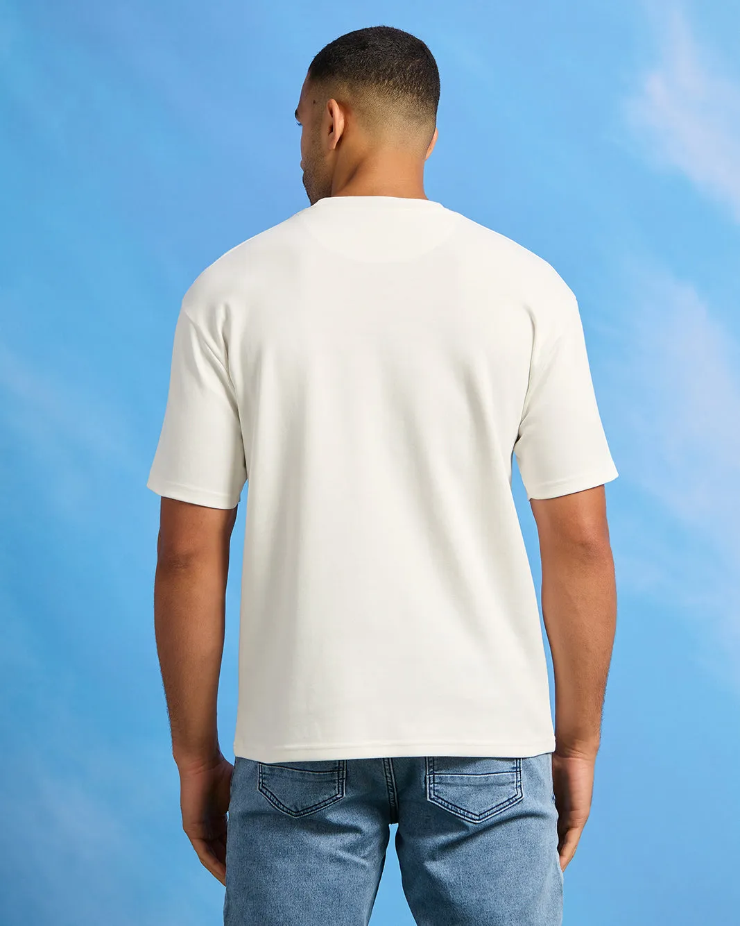 Men White Printed T-Shirt