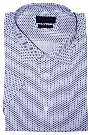 Mens Big Size Cotton Rich Kent Collar Short Sleeve Smart Casual Shirts by Briggs & Mansfield