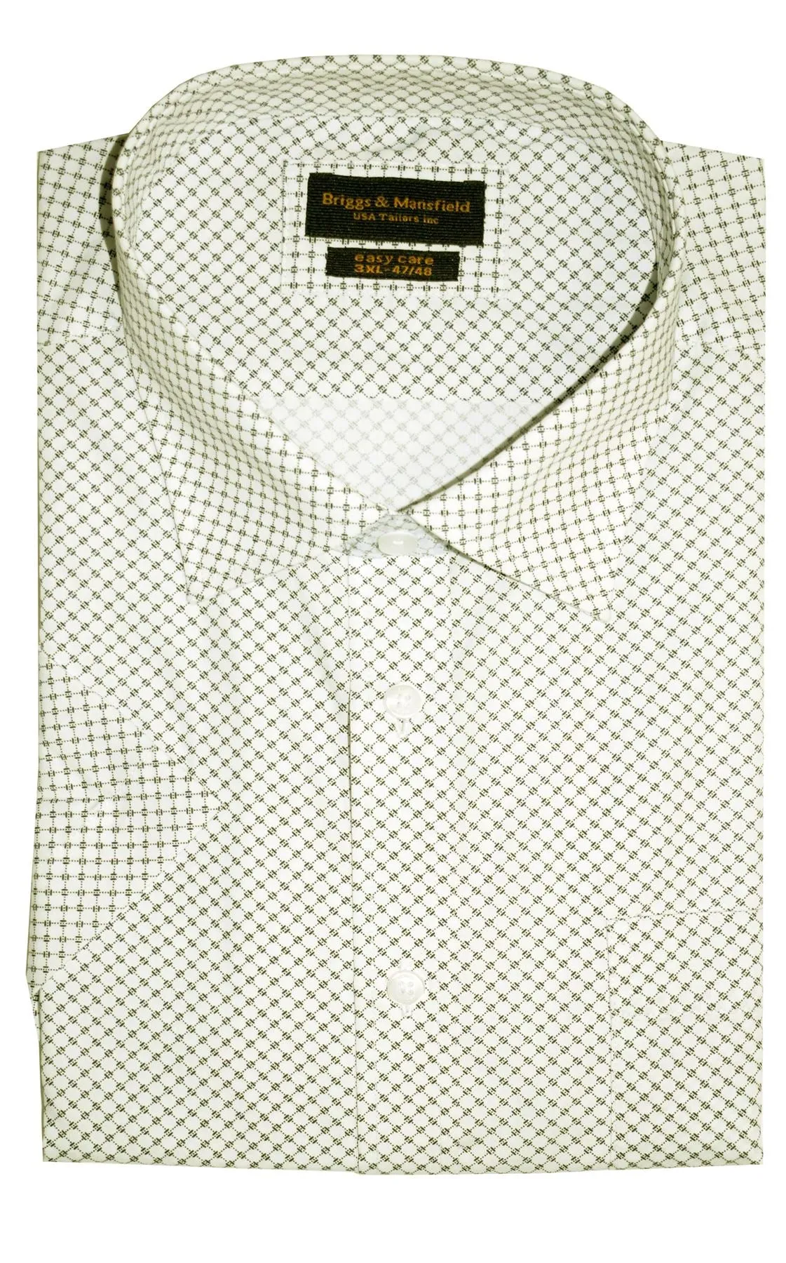 Mens Big Size Cotton Rich Kent Collar Short Sleeve Smart Casual Shirts by Briggs & Mansfield