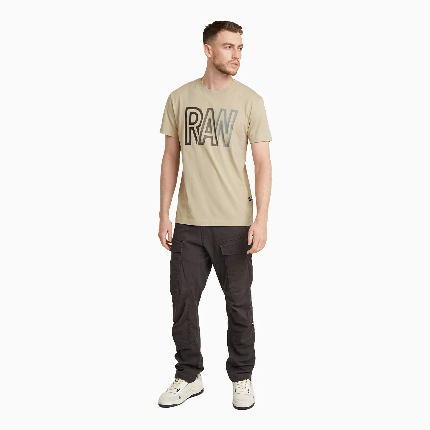 Men's Raw Logo Crew Neck T Shirt