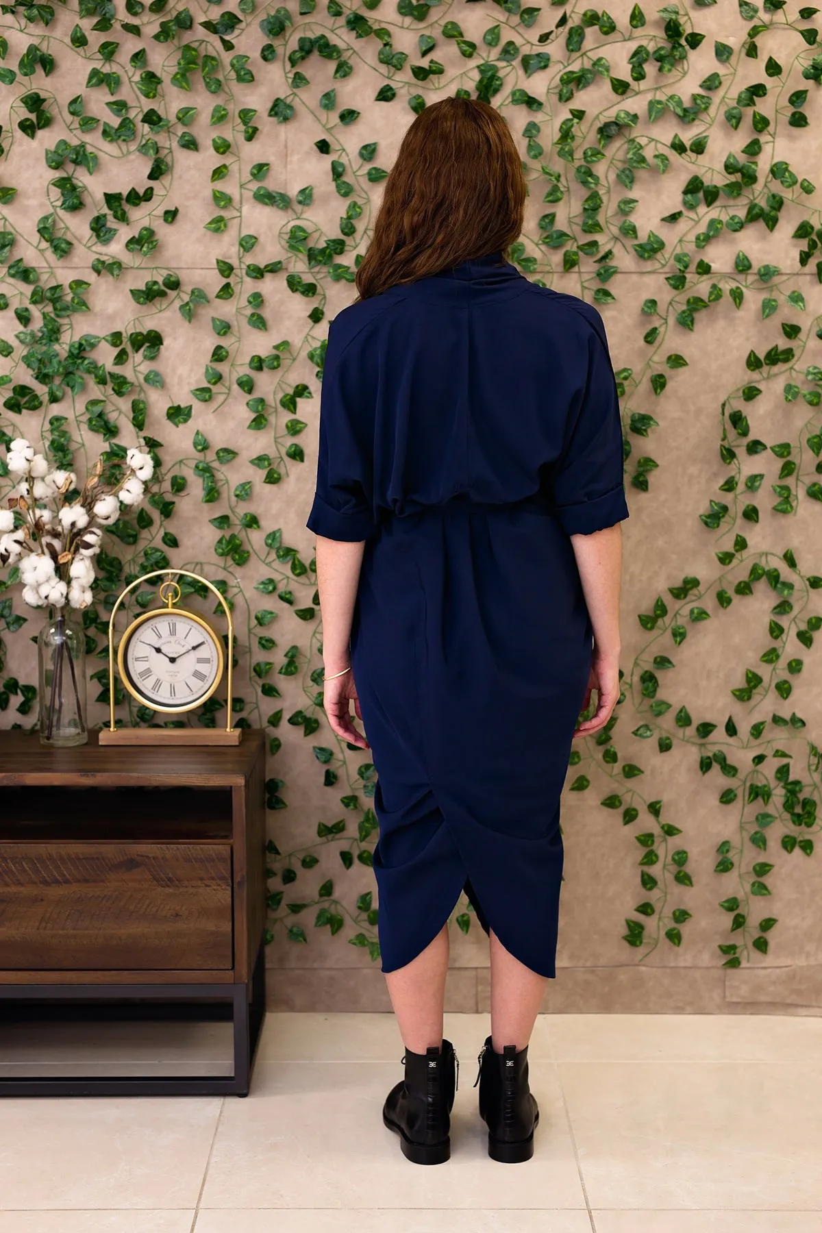 Miki Dress - Navy Crepe