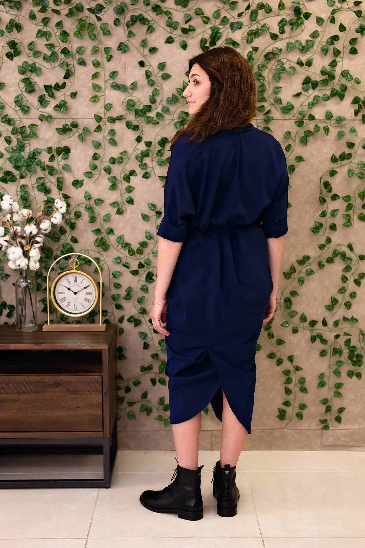 Miki Dress - Navy Crepe