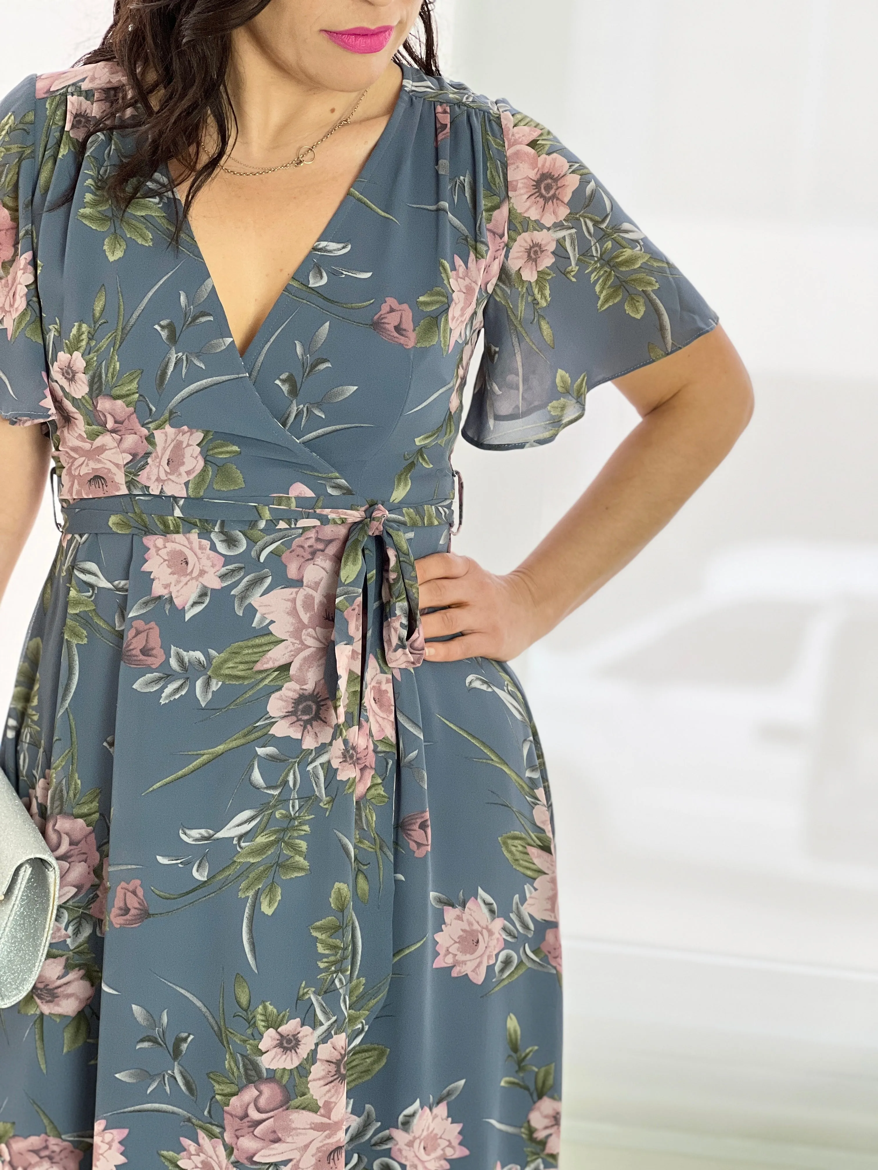Mill Dusty Blue Evening Dress