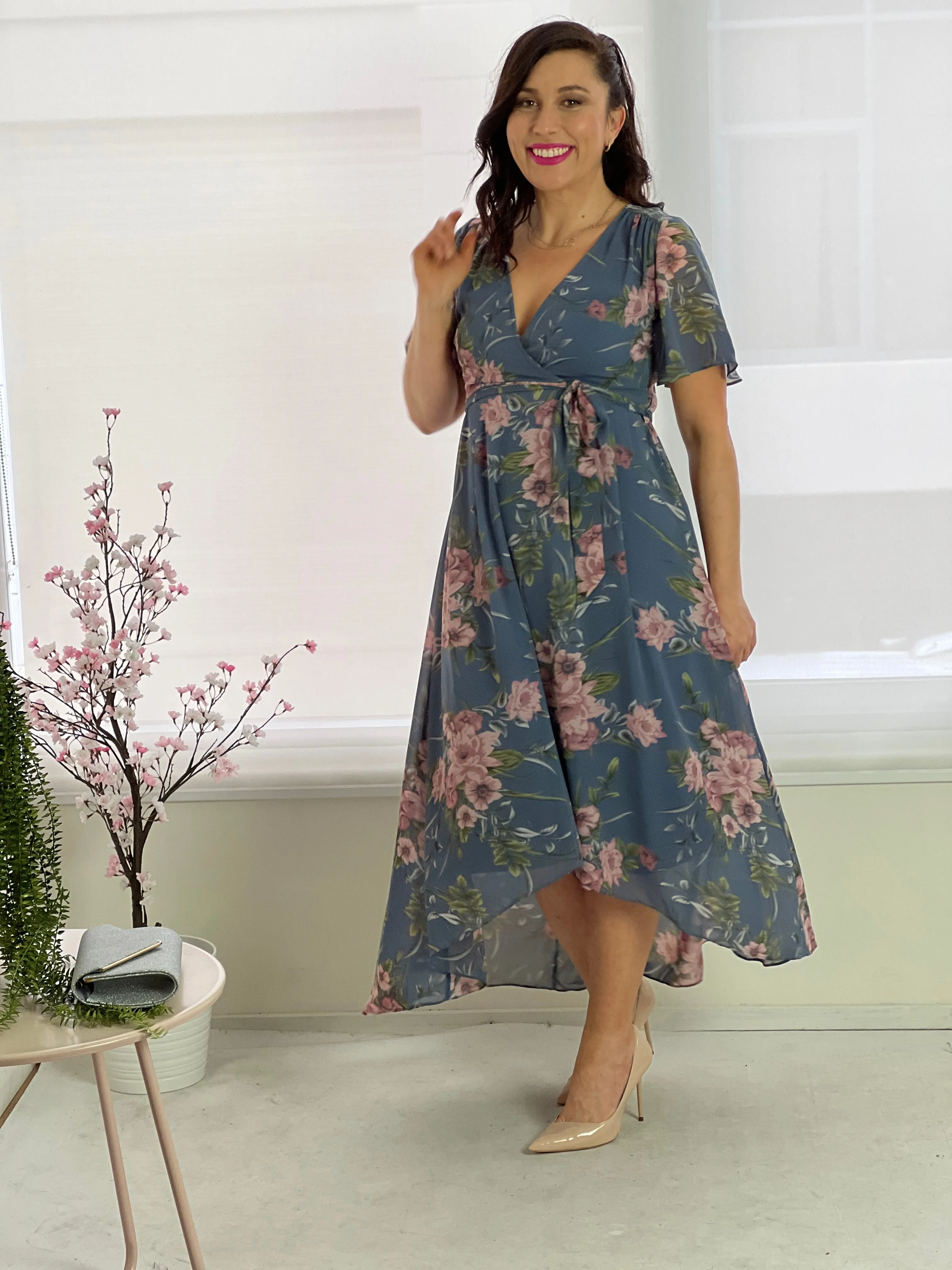 Mill Dusty Blue Evening Dress