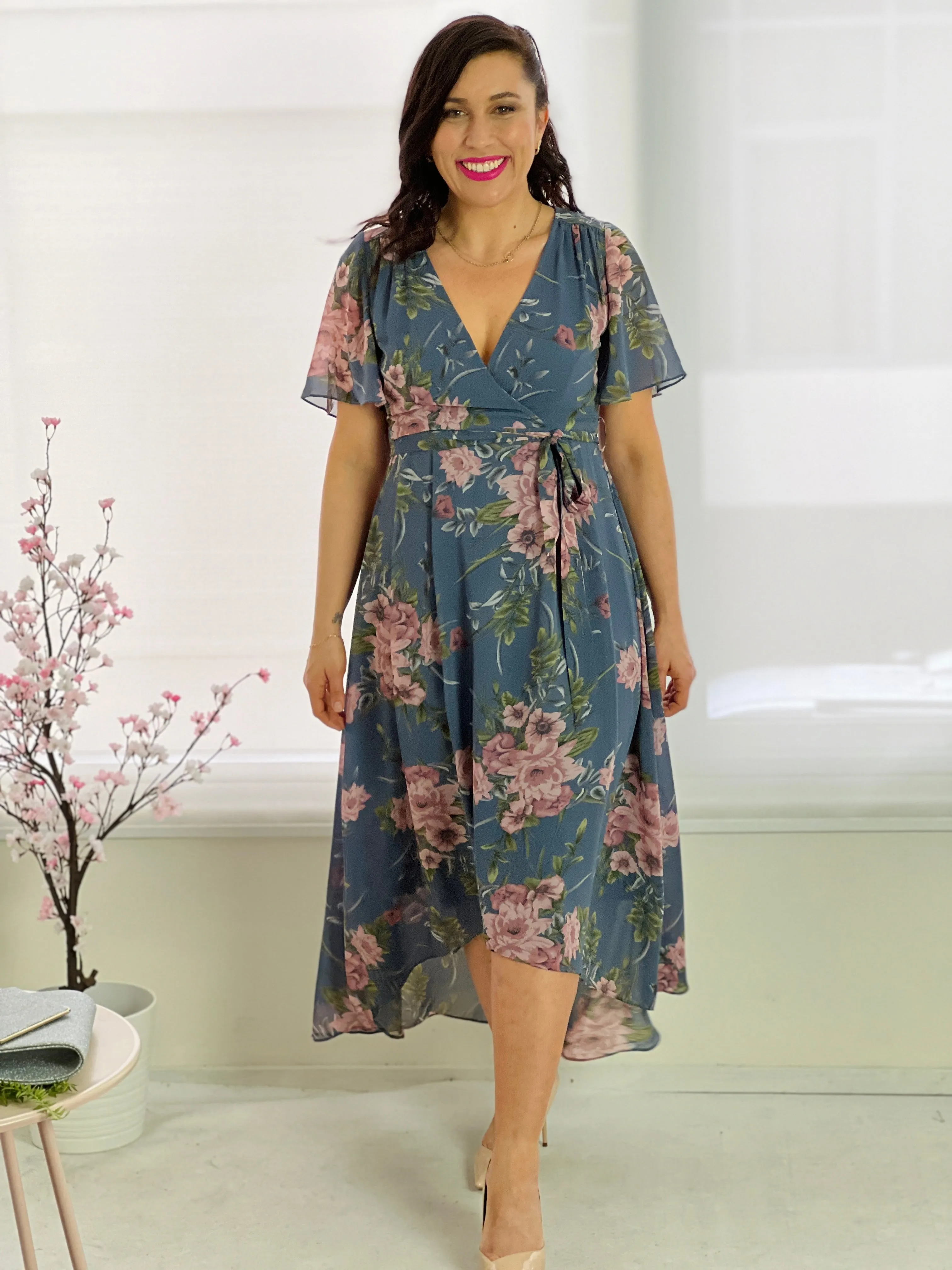 Mill Dusty Blue Evening Dress