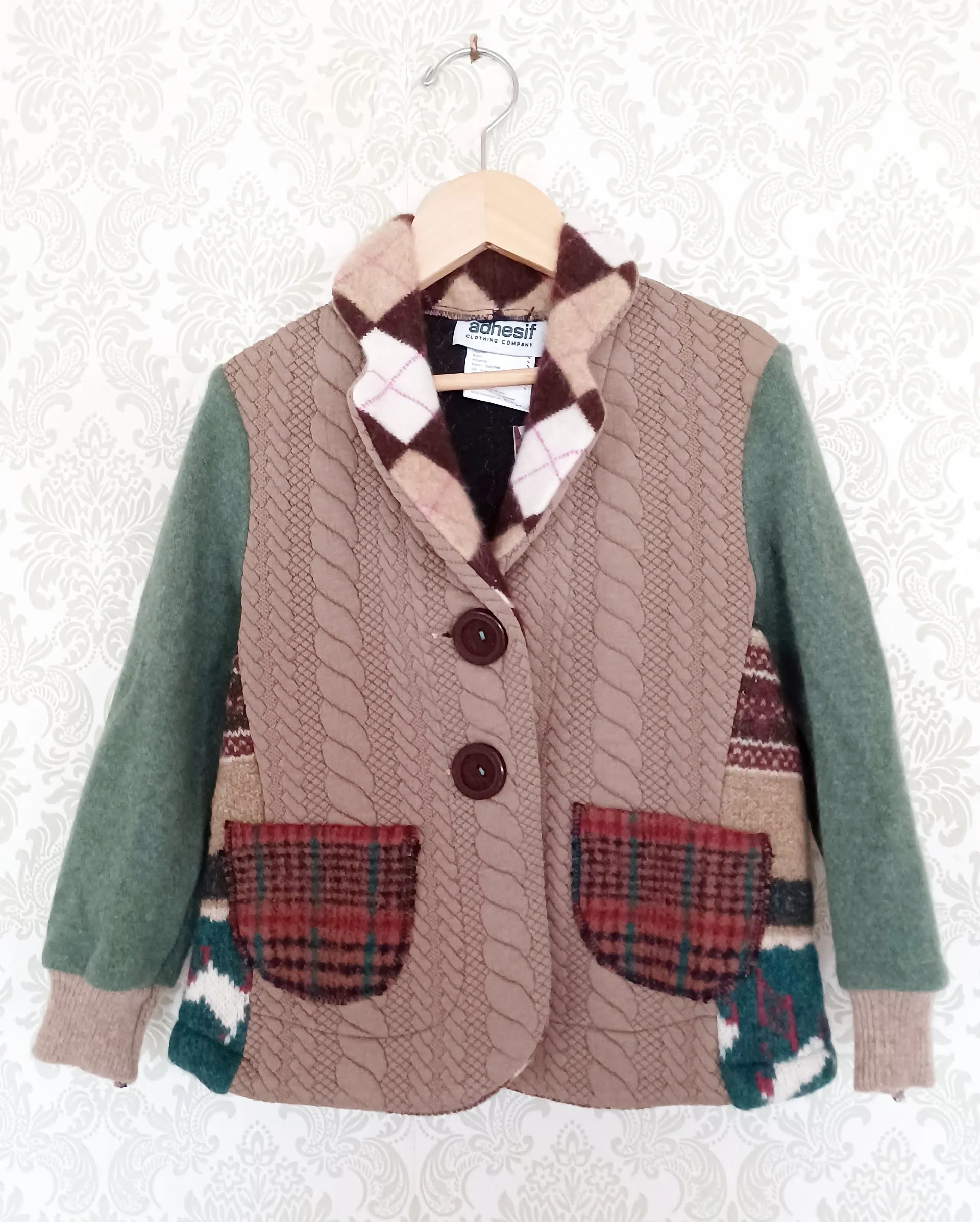 Mini Argyle Sparrow Upcycled Sweater Blazer