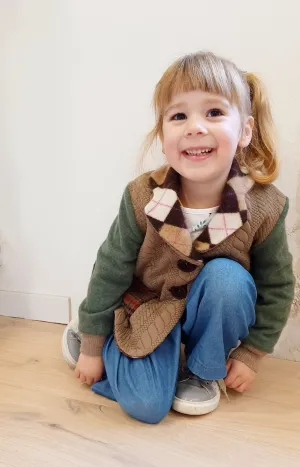 Mini Argyle Sparrow Upcycled Sweater Blazer
