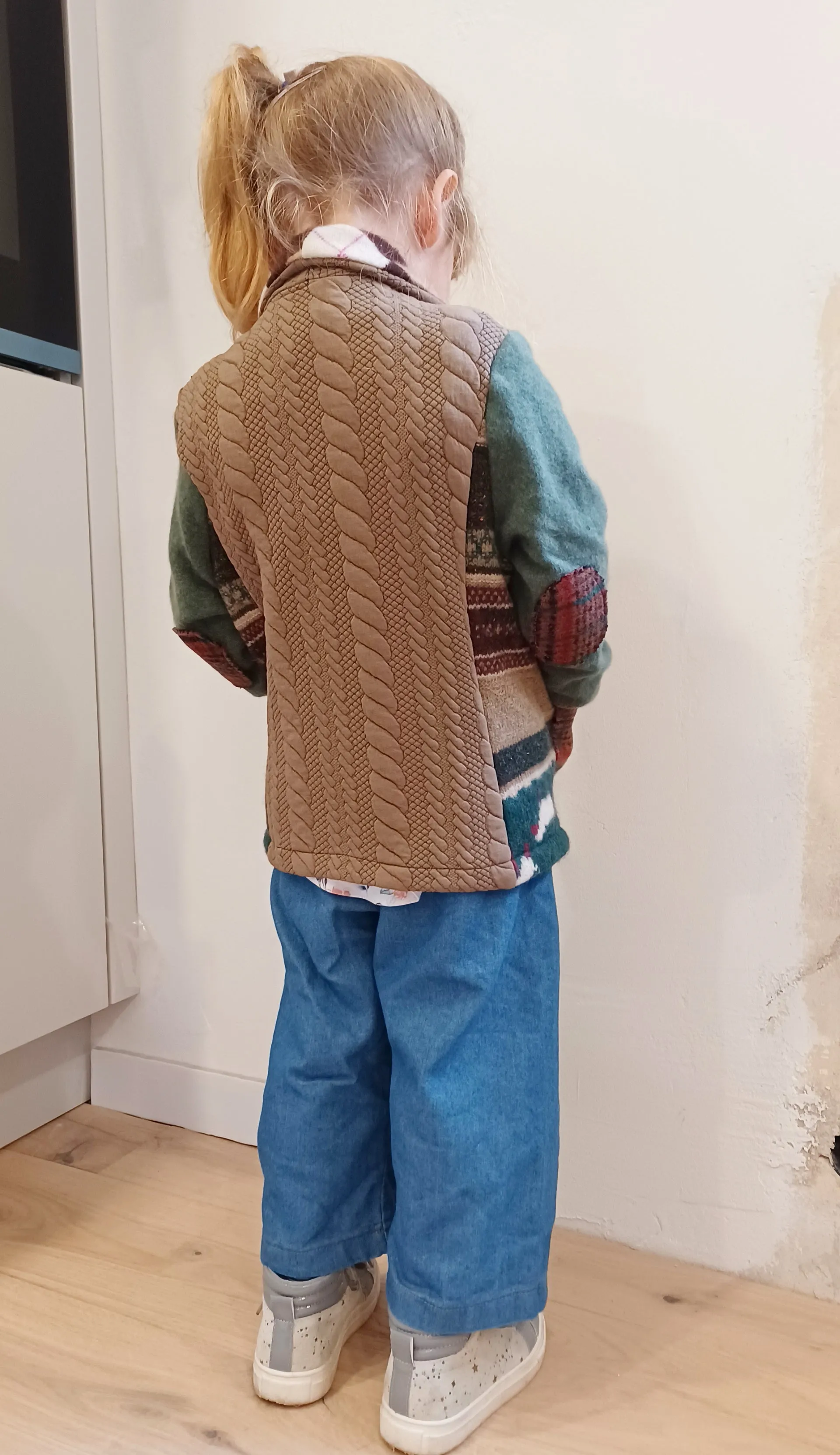 Mini Argyle Sparrow Upcycled Sweater Blazer