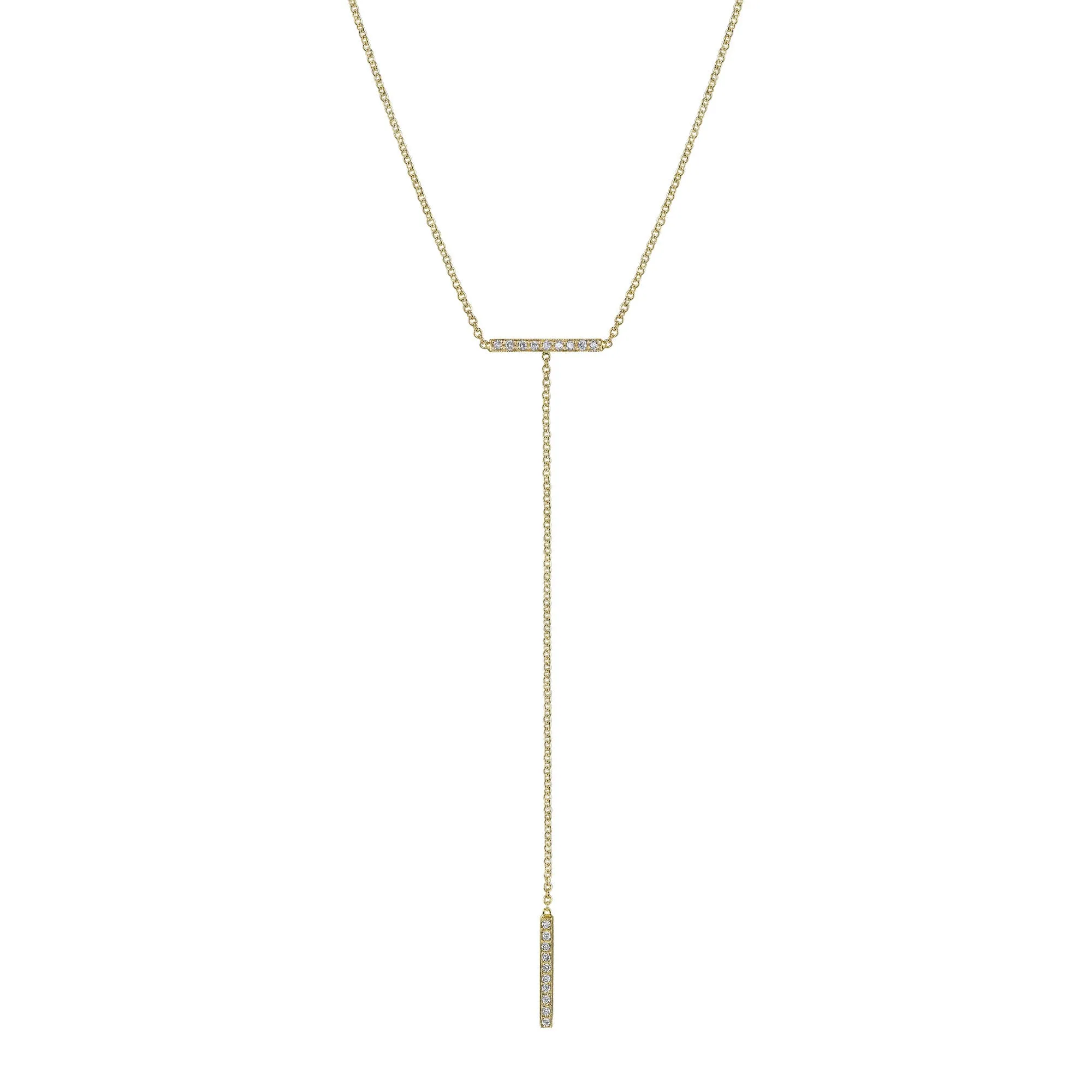 Mini Pave T-Bar Necklace