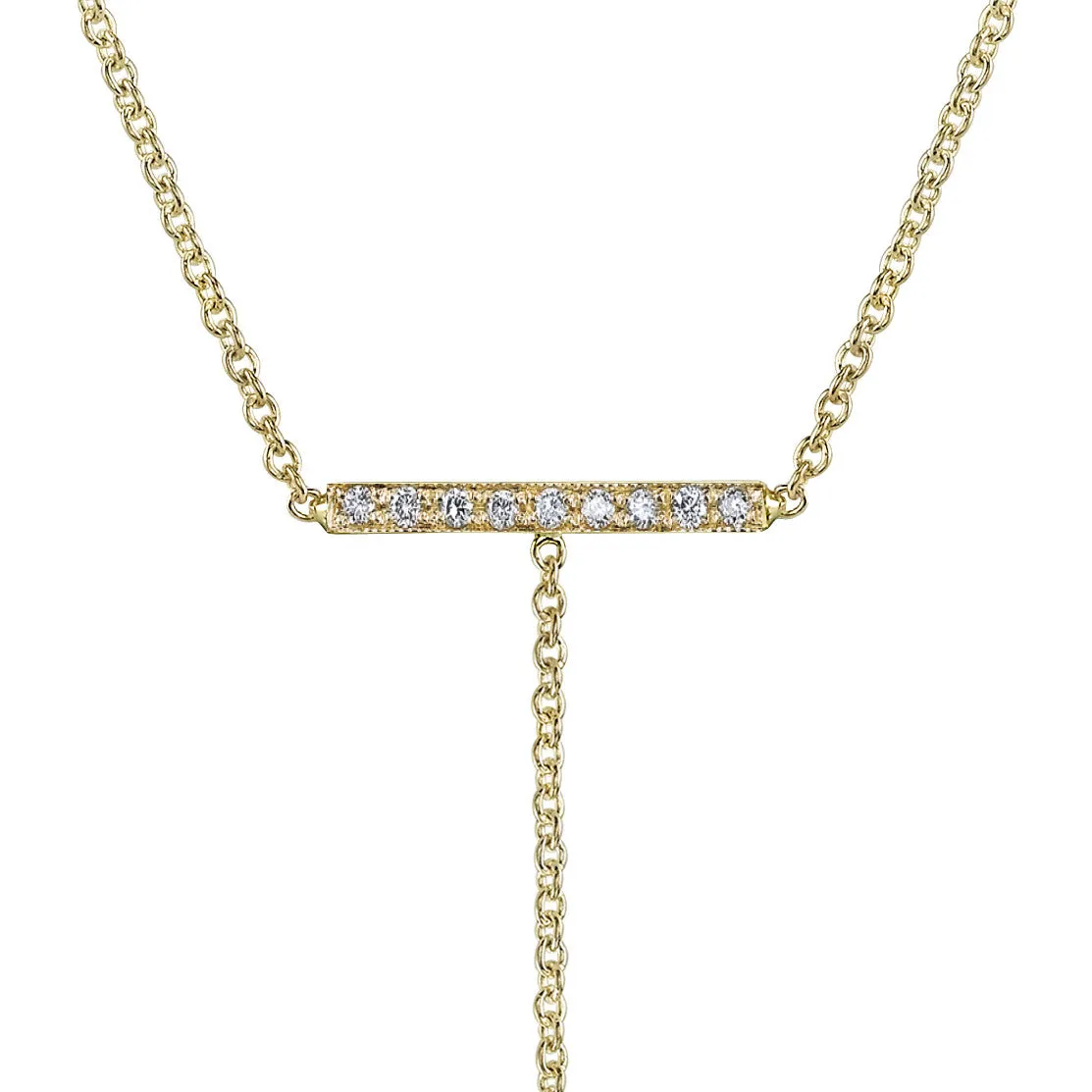 Mini Pave T-Bar Necklace