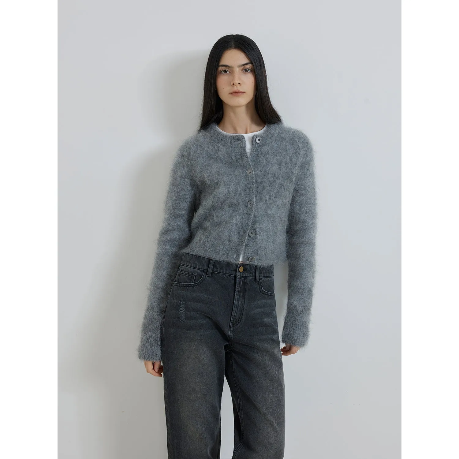 Mohair Knit Cardigan