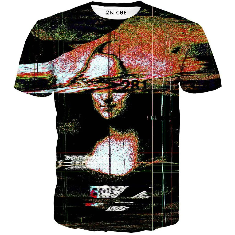 Mona Lisa Colored Glitch T-Shirt