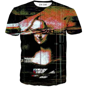 Mona Lisa Colored Glitch T-Shirt