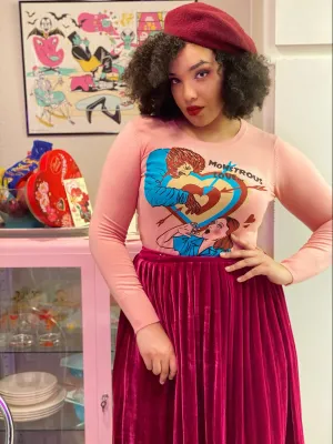 MONSTROUS LOVE.. LONG SLEEVE SWEATER *PEACH
