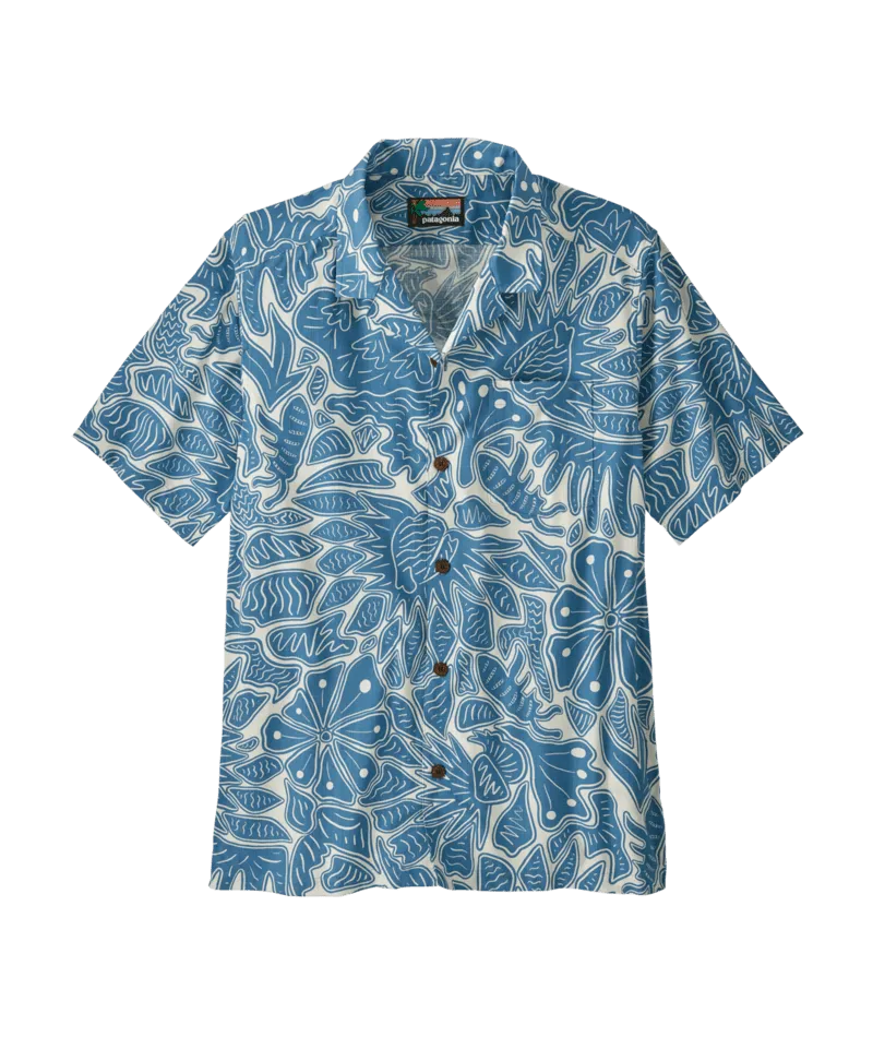 M's Tidal Threads Camp Shirt - Bees and Flowers / Still Blue
