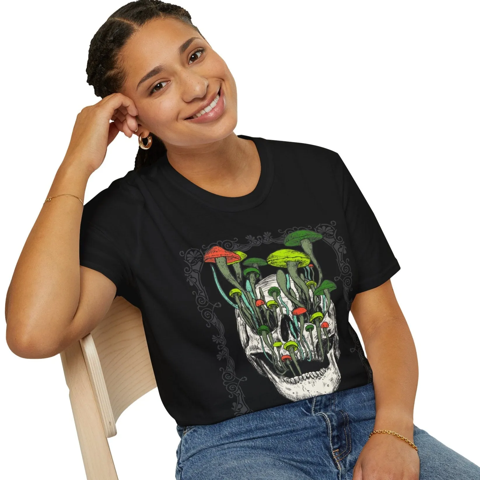 Mushroom Skull Blooming T-Shirt