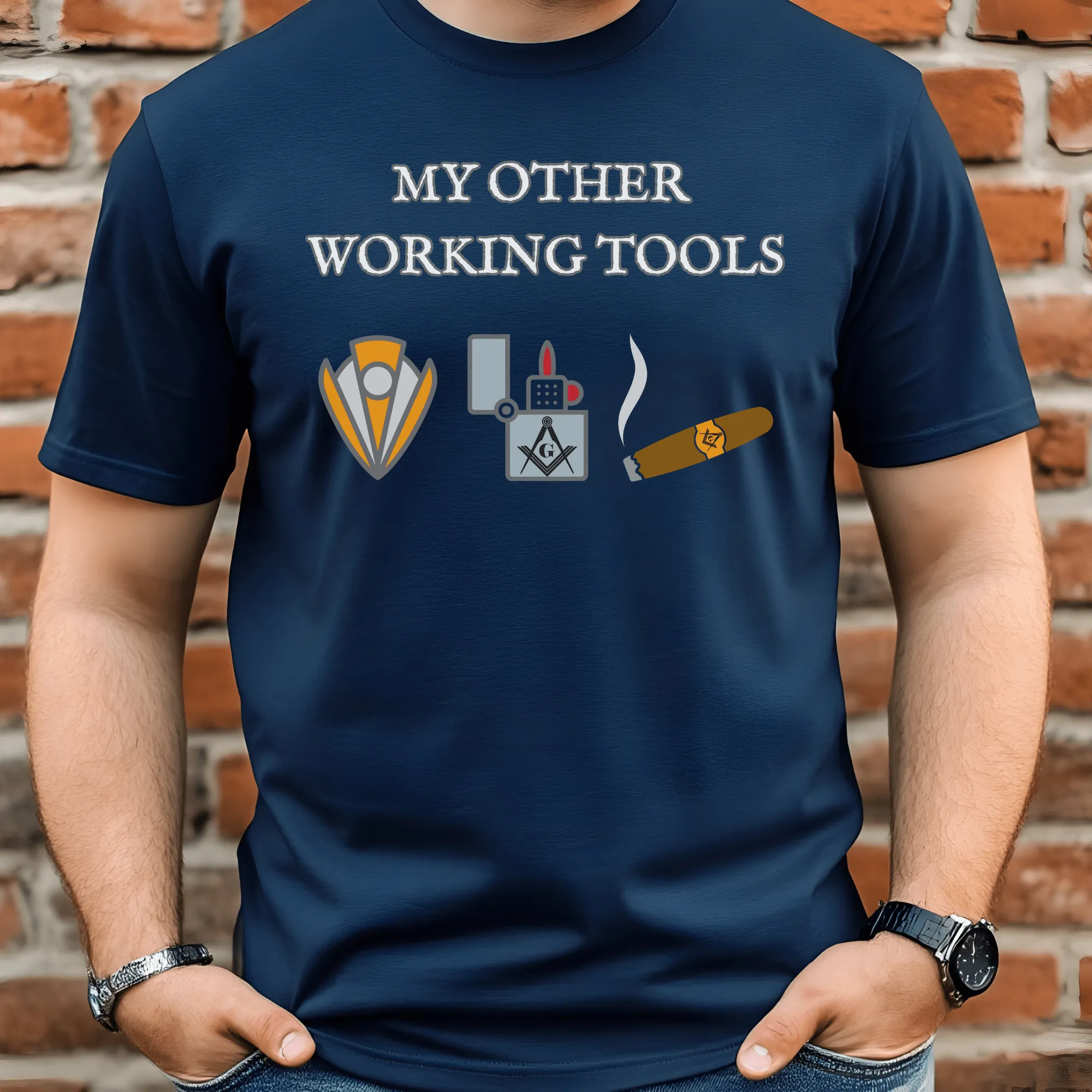 My Other Working Tools Masonic Cigar T-Shirt