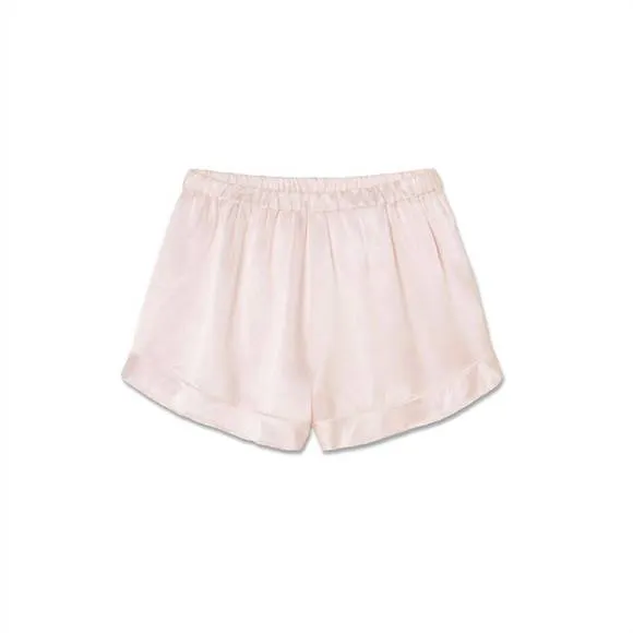 NEW PJ HARLOW spencer satin short high waist with ruffles in blush