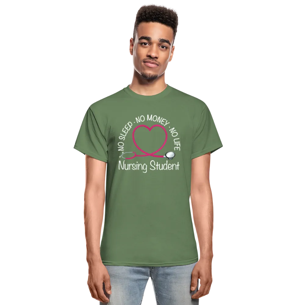 No Sleep No Money No Life Nursing Student Gildan Ultra Cotton Adult T-Shirt