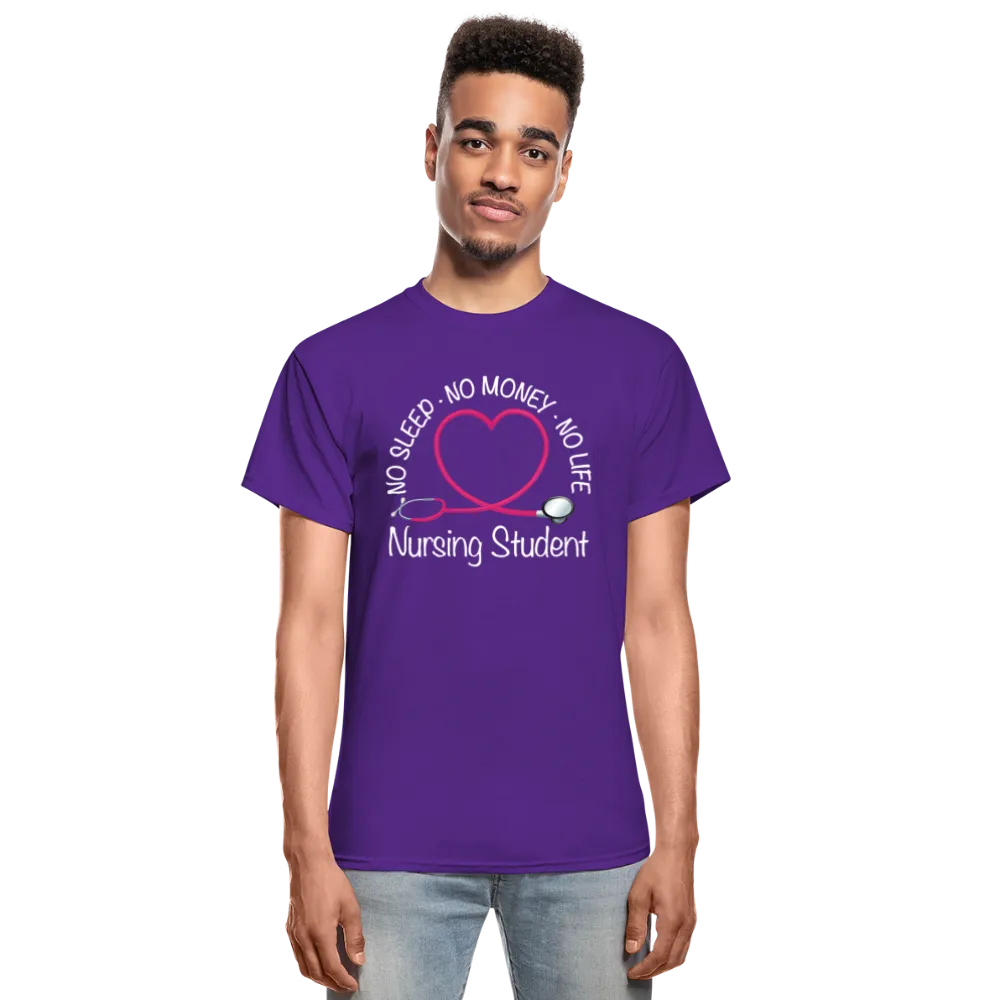 No Sleep No Money No Life Nursing Student Gildan Ultra Cotton Adult T-Shirt