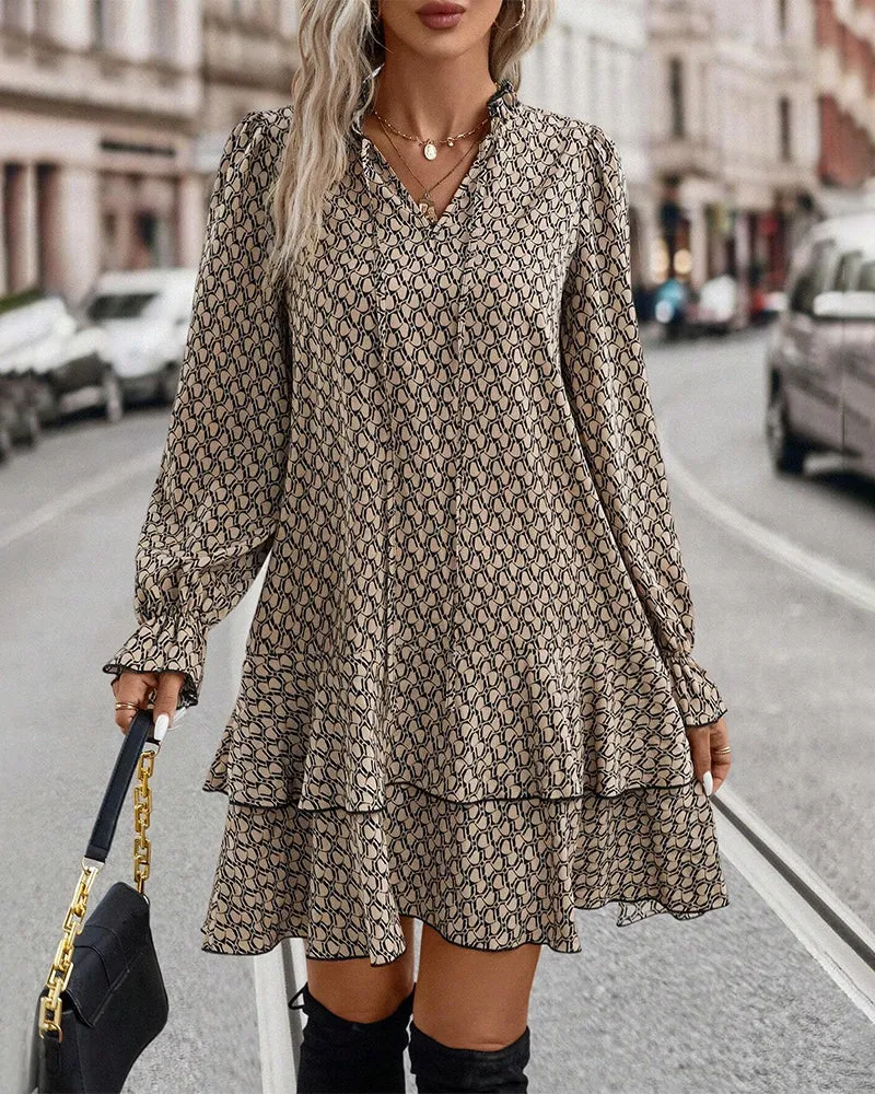 Noinín I Printed Long-Sleeve Dress