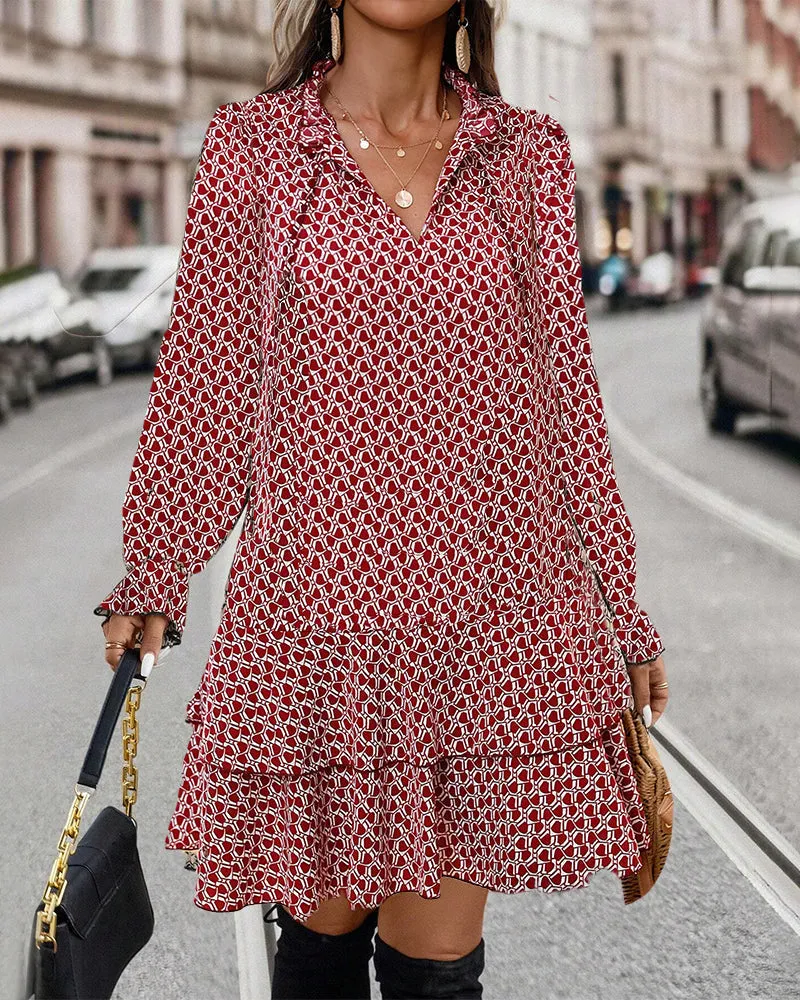 Noinín I Printed Long-Sleeve Dress