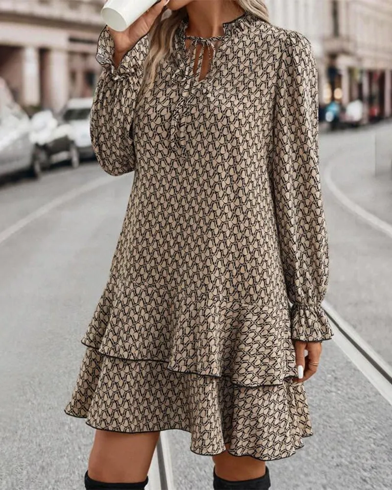 Noinín I Printed Long-Sleeve Dress
