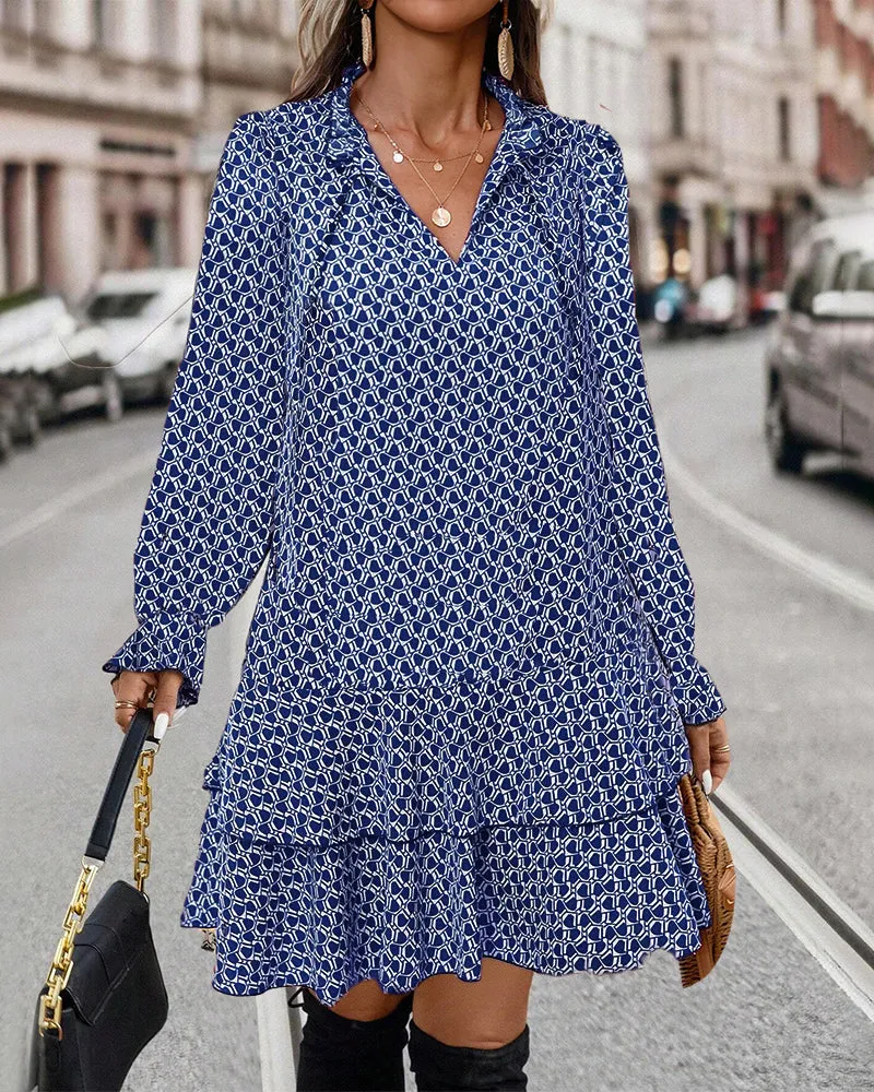 Noinín I Printed Long-Sleeve Dress