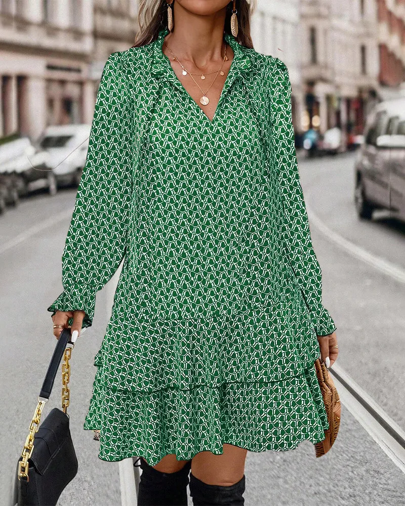 Noinín I Printed Long-Sleeve Dress