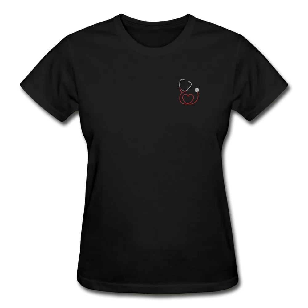 Nurse Flag Red Stethoscope Front Gildan Ultra Cotton Ladies T-Shirt