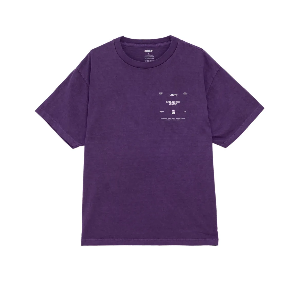 Obey around the globe heavyweight classic tee