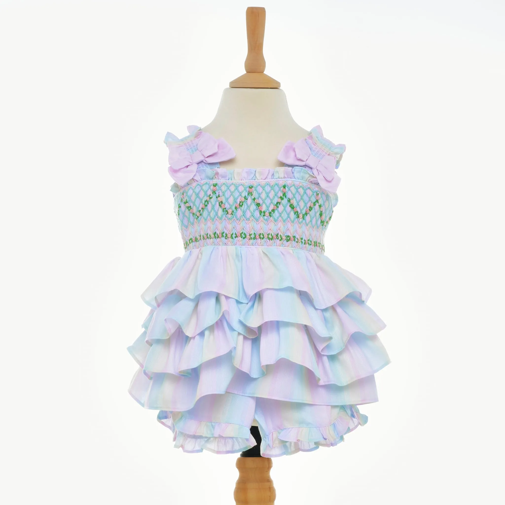 Ocean Baby Girls Multicoloured Ruffle Smocked Shorts Set (12M-10Y)