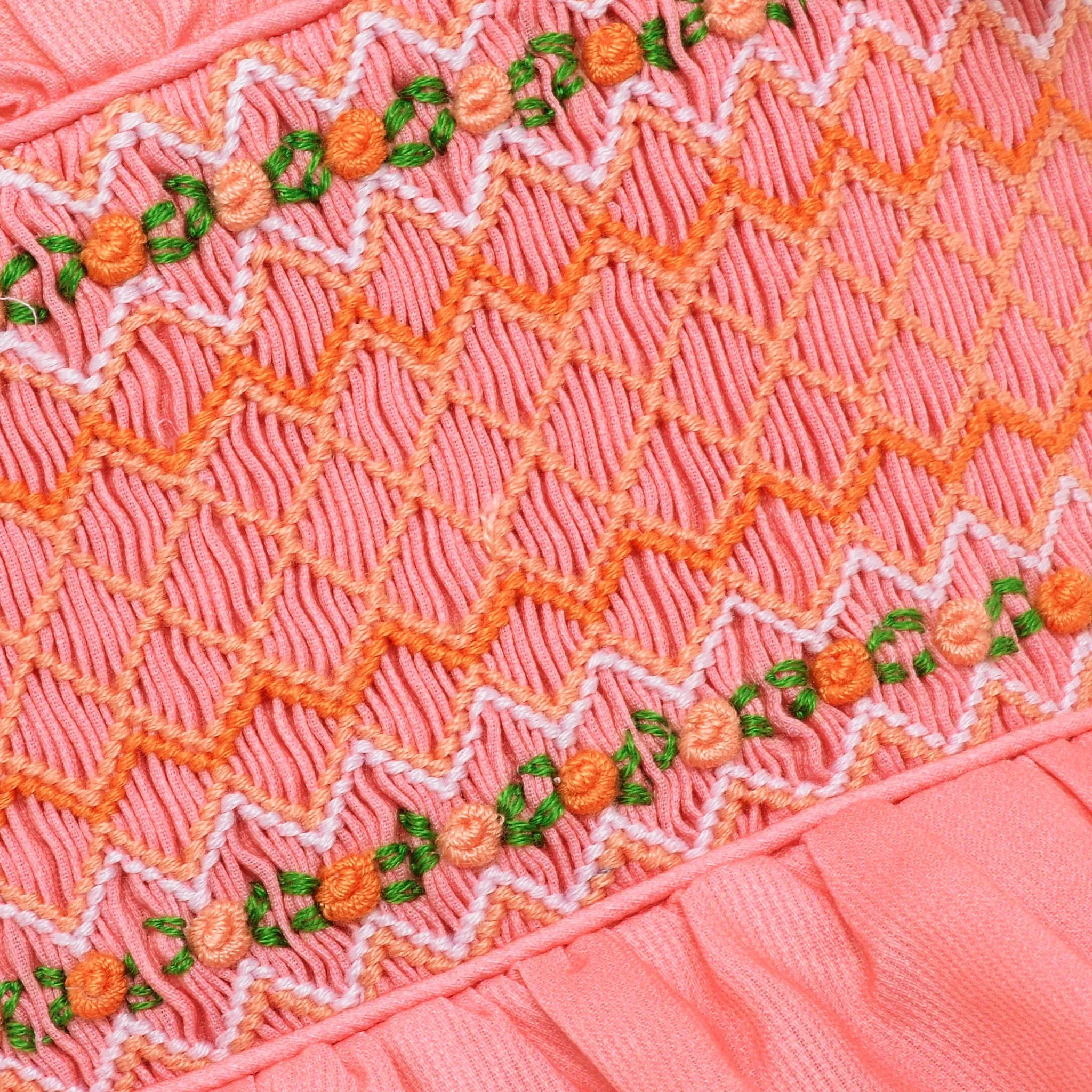 Ocean Baby Girls Peach Ruffle Smocked Shorts Set (12M-10Y)