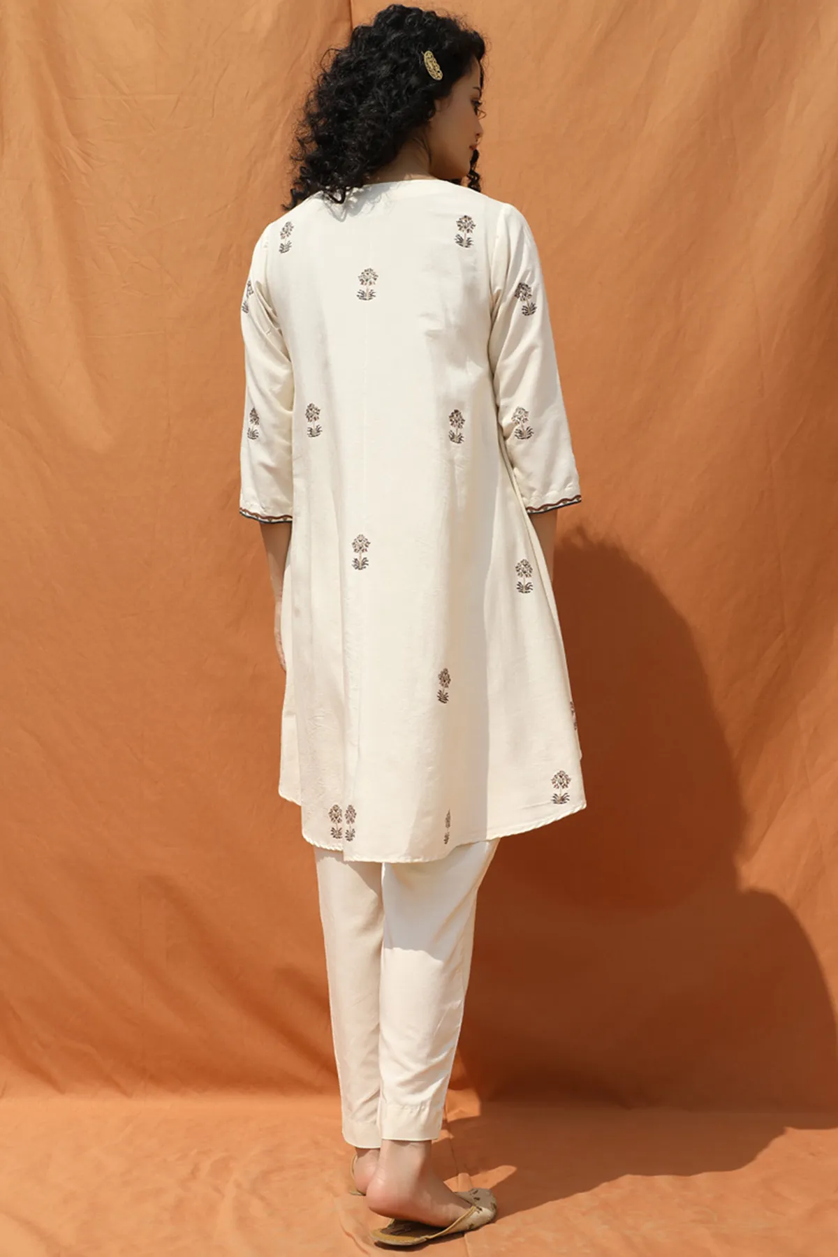 Off-White Tunic Top & Pants Set