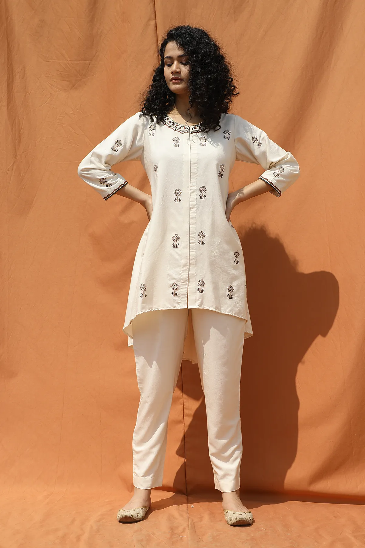 Off-White Tunic Top & Pants Set