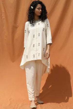 Off-White Tunic Top & Pants Set