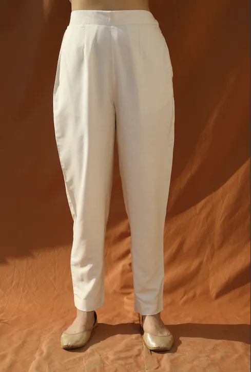 Off-White Tunic Top & Pants Set