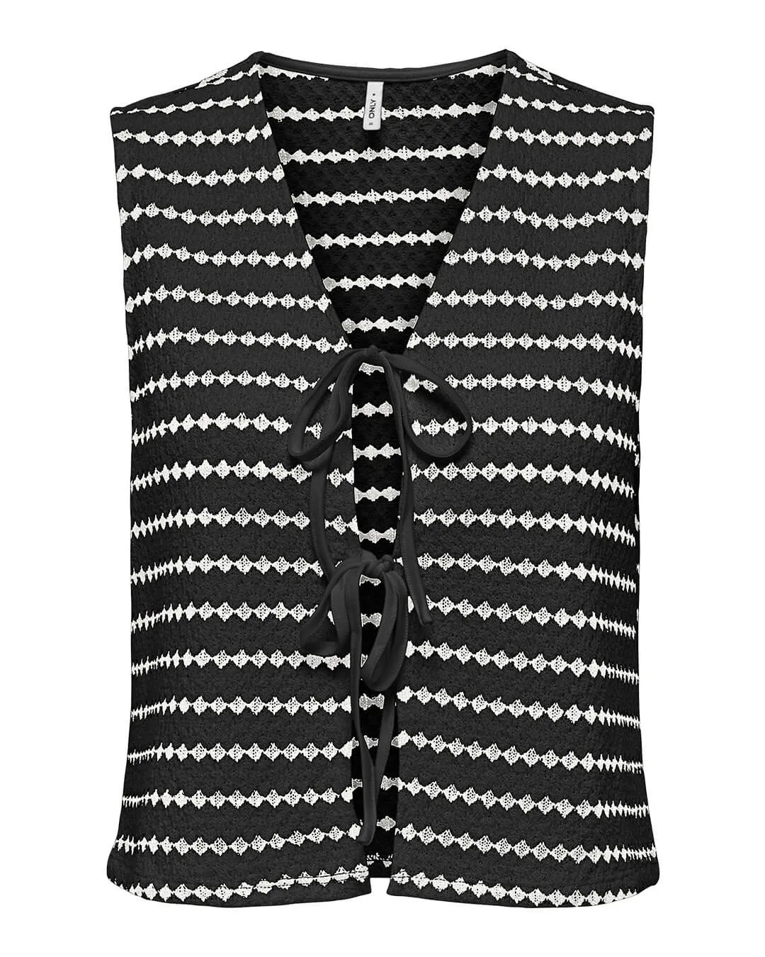 Only Black Striped Tie-front Knit Vest