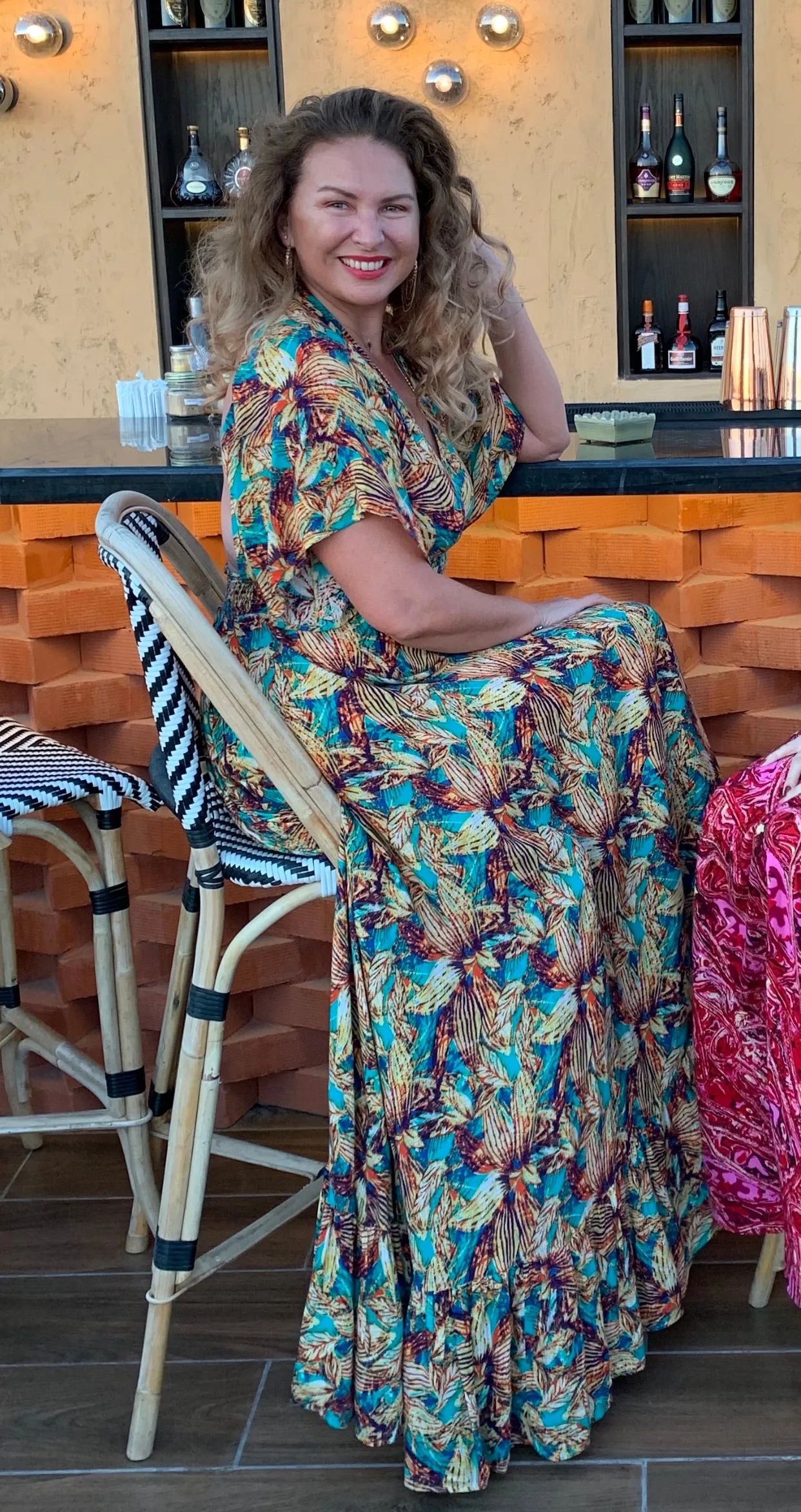 Open back maxi dress with sleeves