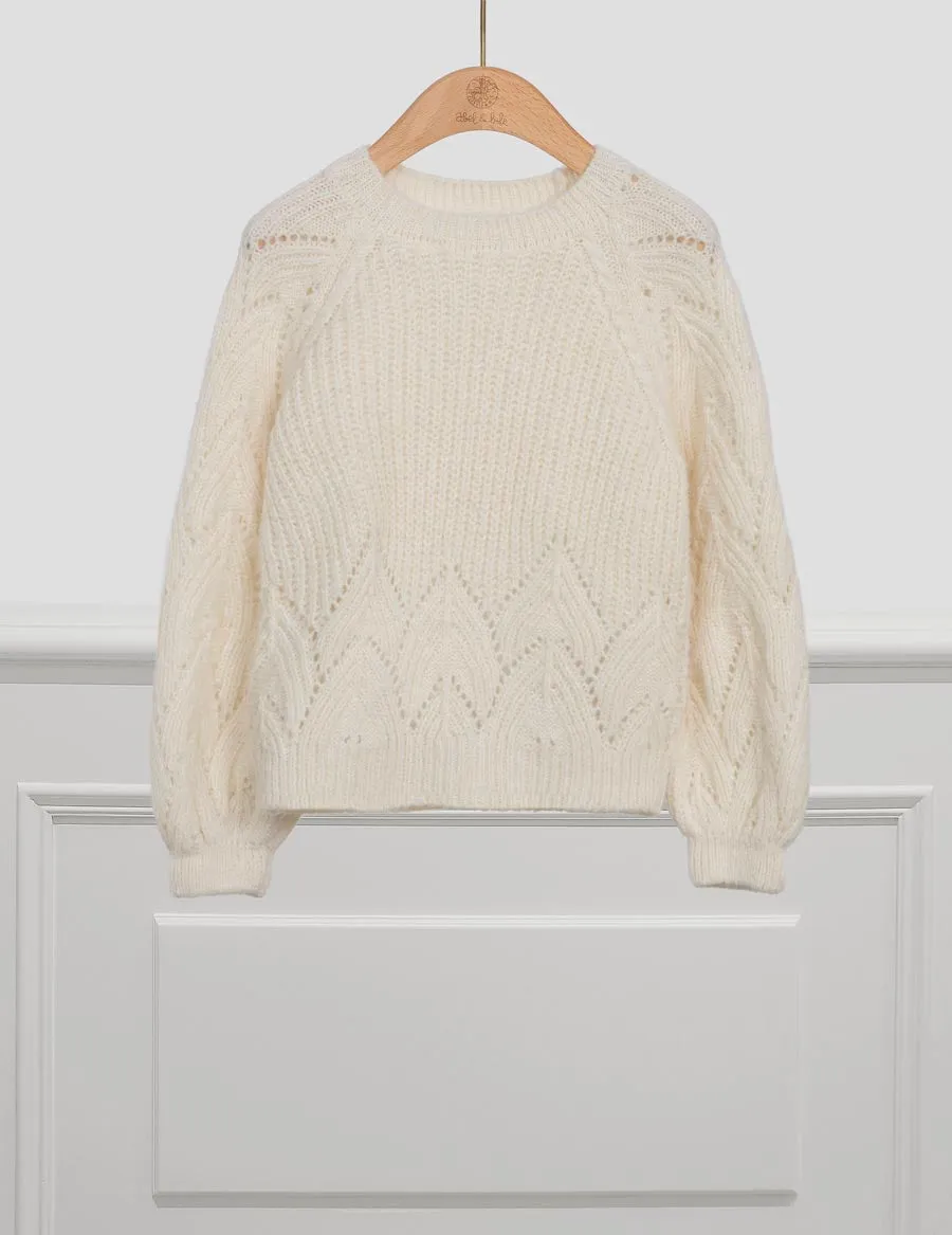 Openwork Sweater in Cream