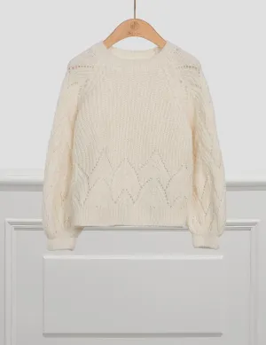 Openwork Sweater in Cream