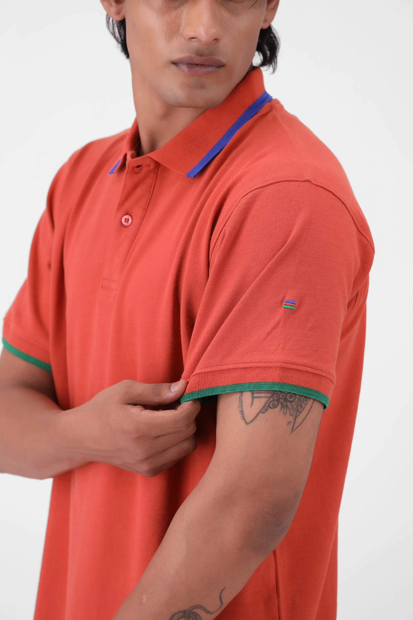 Orange Basic Polo Shirt